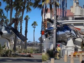 لحظه سقوط هولناک بالگرد روی عابران پیاده در کالیفرنیا! - ویدیو