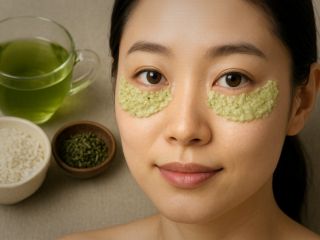 درمان خانگی سیاهی دور چشم به روش زنان ژاپنی با ماسک برنج و چای سبز