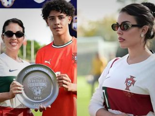 تصاویر؛ جورجینا رودریگز در کنار رونالدوی جوان پس از قهرمانی پرتغال