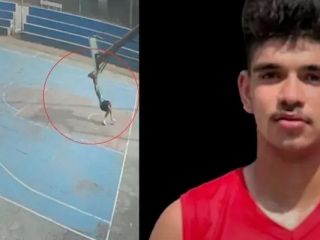 فاجعه در زمین بازی: سبد بسکتبال، جان نوجوان ۱۶ ساله را گرفت! (ویدیو)