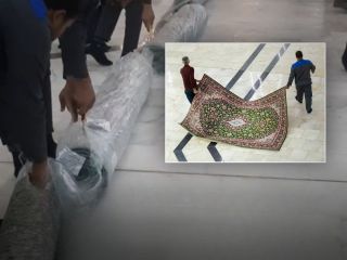 گزارش رسانه‌های داخلی از جمع‌آوری فرش‌های اهدایی خانواده انصاری از حرم‌های کربلا