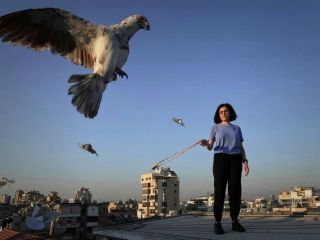 تصاویر؛ زن کفترباز لبنانی