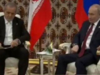 سوتی جنجالی پزشکیان مقابل پوتین با یادداشت برداری از صحبتهای او - (ویدیو)