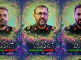 تصاویر ۶ دیپلمات کشته شده جمهوری اسلامی در بیروت با لباس و درجه نظامی سپاه پاسداران در رسانه های ایران